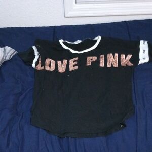 PINK Victoria's Secret Kids T-Shirt - Black and White